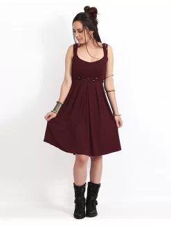 Robe Courte "Massaläa", Bordeaux -Boutique De Jupes p image 312380 grande