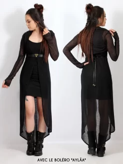 Robe Sans Manches Courte Devant Et Longue Derrière "Marrakech", Noir -Boutique De Jupes p image 316286 grande