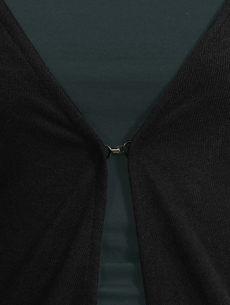 Robe Sans Manches Courte Devant Et Longue Derrière "Marrakech", Vert Canard Et Noir 7 Robe Sans Manches Courte Devant Et Longue Derrière "Marrakech", Vert Canard Et Noir – Image 7