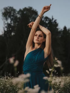 Robe Courte Infinity "Wakiza", Bleu Pétrole -Boutique De Jupes p image 332813 grande