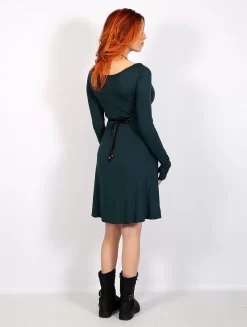 Robe à Manches Longues "Ysïaa", Bleu Pétrole Foncé -Boutique De Jupes p image 334971 grande