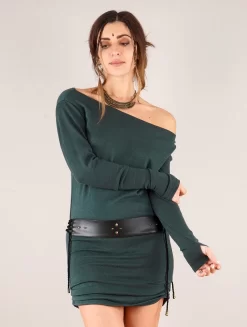 Robe Pull à Manches Chauve-souris "Kayäaz", Bleu Pétrole Foncé 9 Robe Pull à Manches Chauve-souris "Kayäaz", Bleu Pétrole Foncé -Boutique De Jupes p image 335551 grande