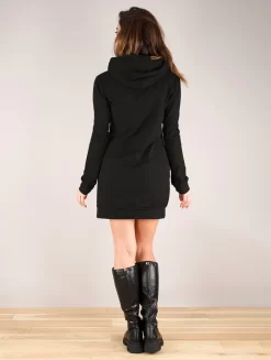 Robe Sweat à Col Capuche "Numendil", Noir -Boutique De Jupes p image 336171 grande