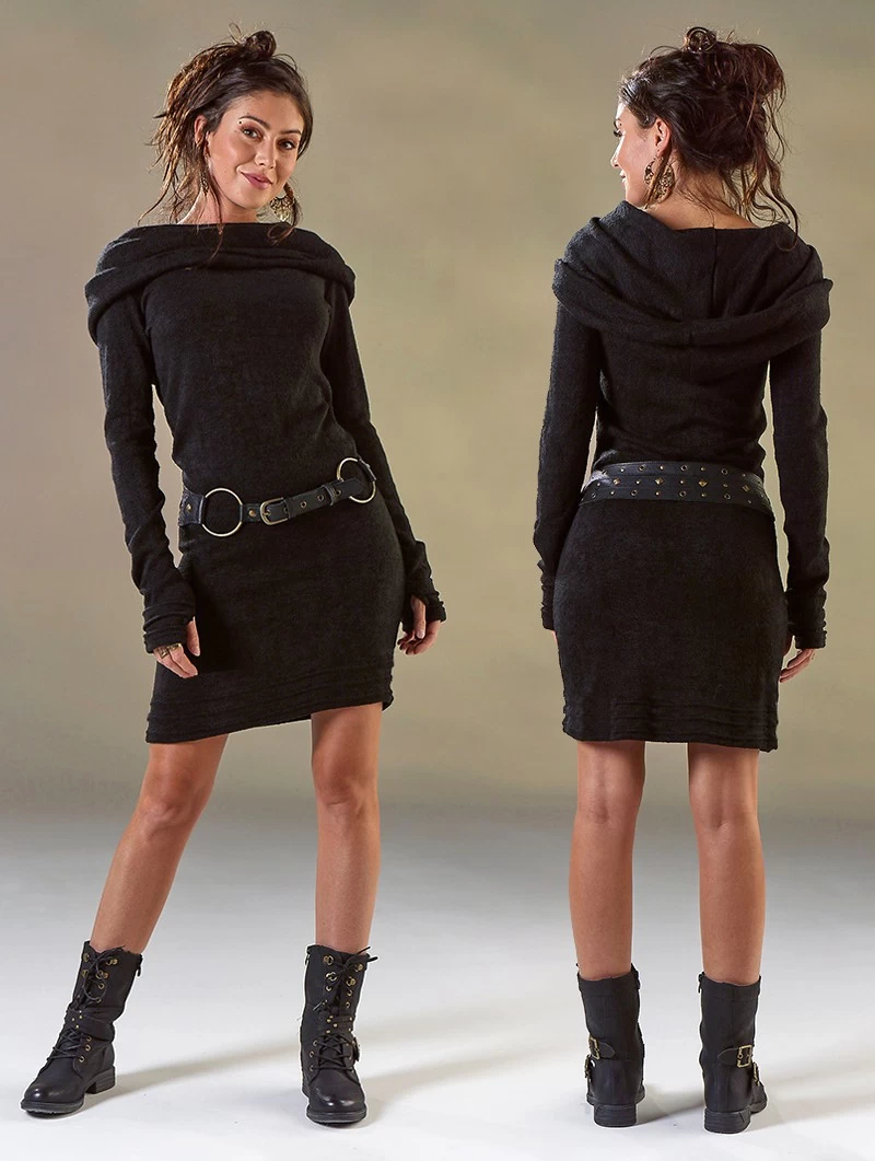 Robe Pull "Chryzalide", Noir 7 Robe Pull "Chryzalide", Noir – Image 7