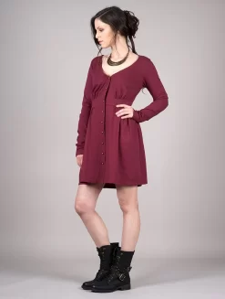 Robe Boutonnée "Heldaria", Bordeaux -Boutique De Jupes p image 337231 grande