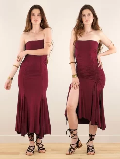 Robe Jupe "Weya", Bordeaux -Boutique De Jupes p image 348058 grande
