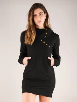 Robe Sweat à Col Capuche "Numendil", Noir