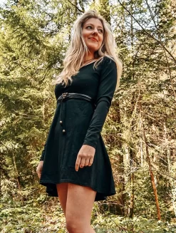 Robe à Manches Longues "Ysïaa", Noir -Boutique De Jupes robe a manches longues ysiaa noir p image 348280 grande