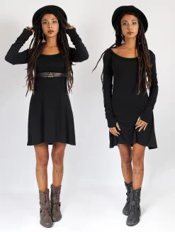 Robe à Manches Longues "Ysïaa", Noir -Boutique De Jupes robe a manches longues ysiaa noir p image 348730 grande