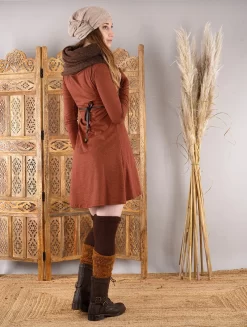 Robe à Manches Longues "Ysïaa", Terre De Sienne Chiné 9 Robe à Manches Longues "Ysïaa", Terre De Sienne Chiné -Boutique De Jupes robe a manches longues ysiaa terre de sienne p image 334960 grande