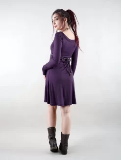 Robe à Manches Longues "Ysïaa", Violet Foncé -Boutique De Jupes robe a manches longues ysiaa violet fonce p image 330476 grande