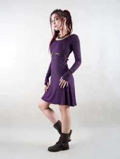 Robe à Manches Longues "Ysïaa", Violet Foncé