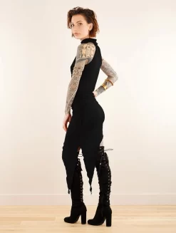 Robe Asymétrique à Col Licou "Yuna", Noir -Boutique De Jupes robe asymetrique a col licou yuna noir p image 348053 grande