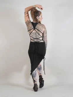 Robe Asymétrique "Deepti", Noir -Boutique De Jupes robe asymetrique deepti noir p image 320574 grande