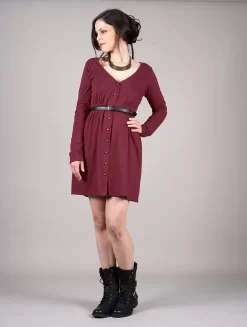 Robe Boutonnée "Heldaria", Bordeaux -Boutique De Jupes robe boutonnee heldaria bordeaux p image 337234 grande
