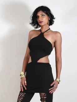 Robe Courte "Chanasya", Noir