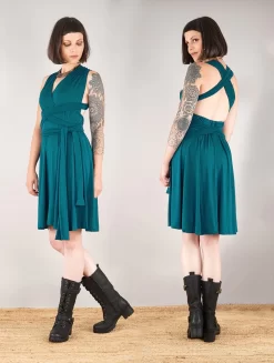 Robe Courte Infinity "Wakiza", Bleu Pétrole