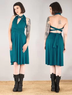 Robe Courte Infinity "Wakiza", Bleu Pétrole -Boutique De Jupes robe courte infinity wakiza bleu petrole p image 332917 grande