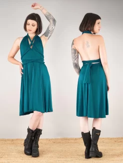 Robe Courte Infinity "Wakiza", Bleu Pétrole -Boutique De Jupes robe courte infinity wakiza bleu petrole p image 332918 grande