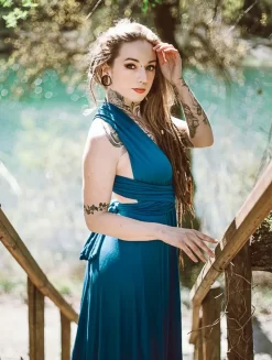 Robe Courte Infinity "Wakiza", Bleu Pétrole -Boutique De Jupes robe courte infinity wakiza bleu petrole p image 337165 grande