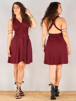 Robe Courte Infinity "Wakiza", Bordeaux -Boutique De Jupes robe courte infinity wakiza bordeaux p image 332965 grande
