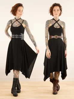 Robe Courte Patineuse "Amethyst", Noir