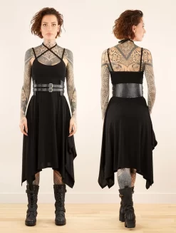 Robe Courte Patineuse "Amethyst", Noir -Boutique De Jupes robe courte patineuse amethyst noir p image 348276 grande