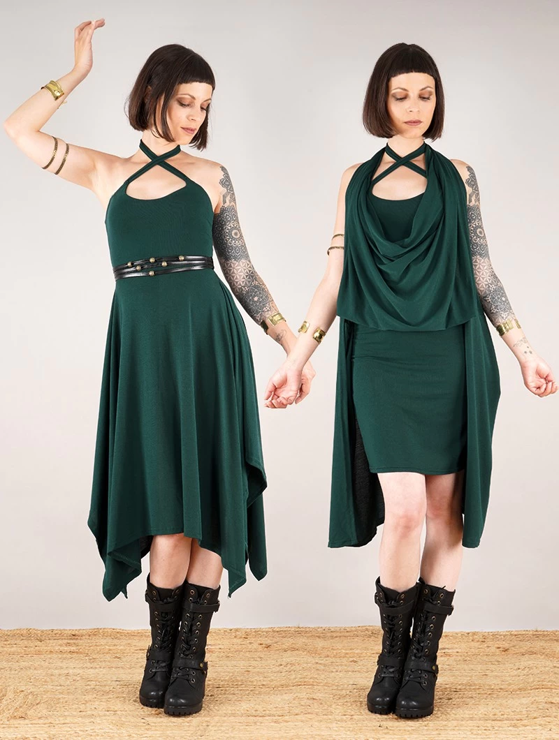 Robe Courte Patineuse "Amethyst", Vert Canard 3 Robe Courte Patineuse "Amethyst", Vert Canard – Image 3