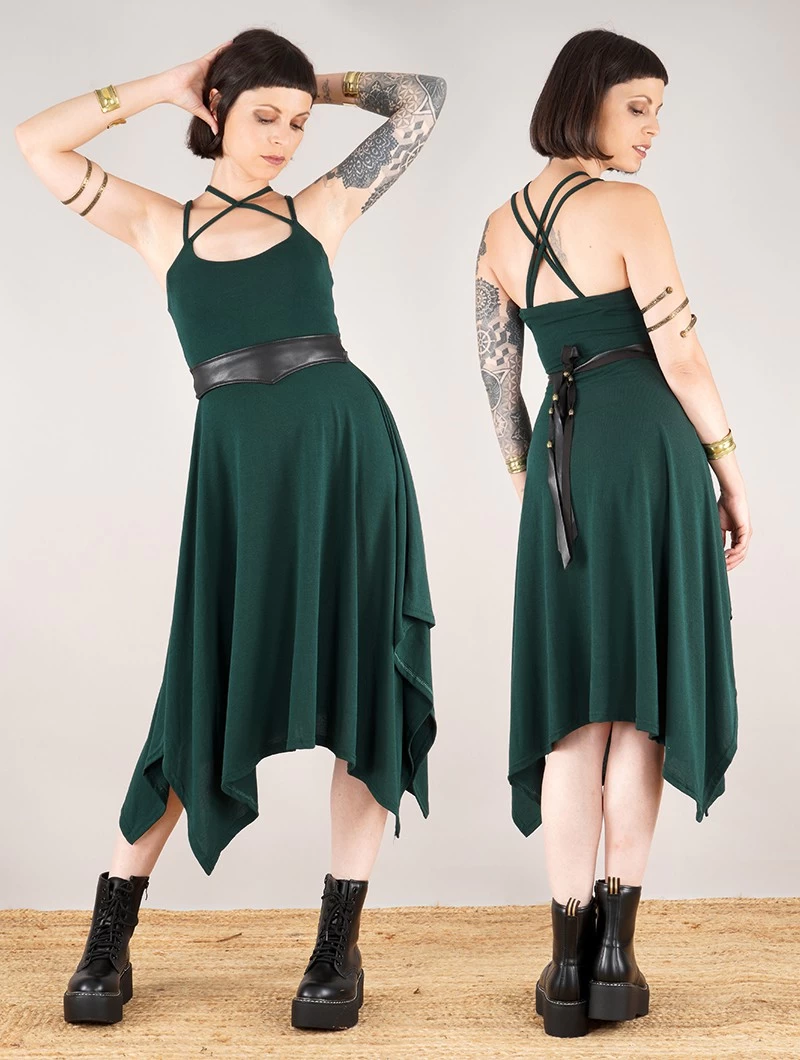 Robe Courte Patineuse "Amethyst", Vert Canard 4 Robe Courte Patineuse "Amethyst", Vert Canard – Image 4