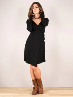 Robe Courte Portefeuille "Ëmy", Noir