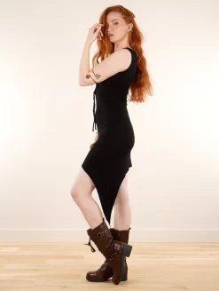 Robe Courte Sans Manches Dos Nu "Dayra", Noir -Boutique De Jupes robe courte sans manches dayra noir p image 340065 grande