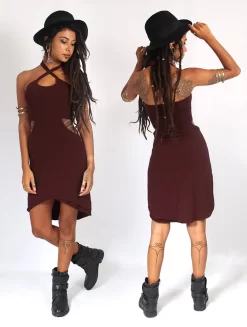 Robe Courte "Sheherazade", Bordeaux -Boutique De Jupes robe courte sheherazade bordeaux p image 334654 grande