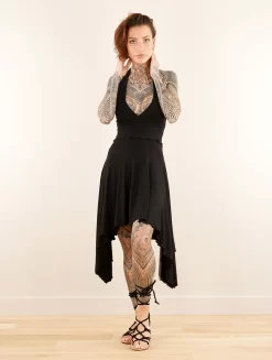 Robe évasée Sans Manches à Col V "Naela", Noir -Boutique De Jupes robe evasee sans manches a col v naela noir p image 347744 grande