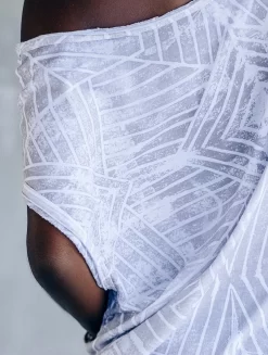 Robe Courte Et Loose Imprimée "Freedom", Blanc Et Gris Clair -Boutique De Jupes robe freedom blanc p image 341082 grande