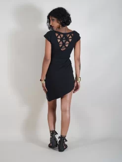 Robe Courte "Fringga", Noir -Boutique De Jupes robe fringga noir p image 320290 grande