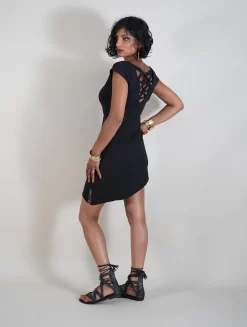 Robe Courte "Fringga", Noir -Boutique De Jupes robe fringga noir p image 320291 grande