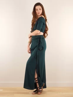 Robe Longue 3en1 Imprimée "Zalya Anazra", Bleu Pétrole -Boutique De Jupes robe longue 3en1 imprimee zalya anazra bleu petrole p image 347971 grande