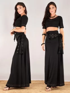 Robe Longue 3en1 Imprimée "Zalya Anazra", Noir -Boutique De Jupes robe longue 3en1 imprimee zalya anazra noir p image 332066 grande