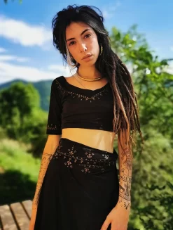 Robe Longue 3en1 Imprimée "Zalya Anazra", Noir -Boutique De Jupes robe longue 3en1 imprimee zalya anazra noir p image 341675 grande