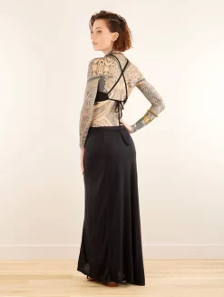 Robe Longue à Bretelles "Luwak", Noir -Boutique De Jupes robe longue a bretelles et dos nu luwak noir p image 347737 grande