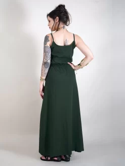 Robe Longue à Bretelles "Oromë", Vert Forêt 9 Robe Longue à Bretelles "Oromë", Vert Forêt -Boutique De Jupes robe longue a bretelles orome vert foret p image 341846 grande