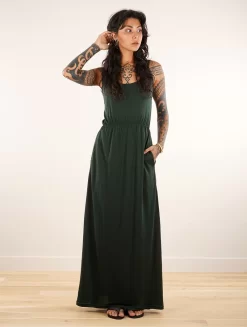 Robe Longue à Bretelles "Oromë", Vert Forêt