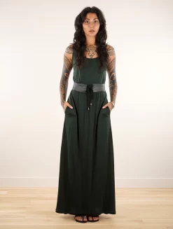 Robe Longue à Bretelles "Oromë", Vert Forêt 7 Robe Longue à Bretelles "Oromë", Vert Forêt -Boutique De Jupes robe longue a bretelles orome vert foret p image 342463 grande
