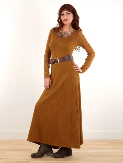 Boutique De Jupes -Boutique De Jupes robe longue a manches longues en crochet melisandre rouille p image 338339 grande