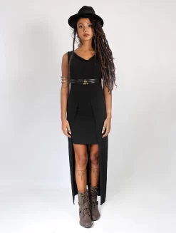 Robe Longue "Azeälya", Noir
