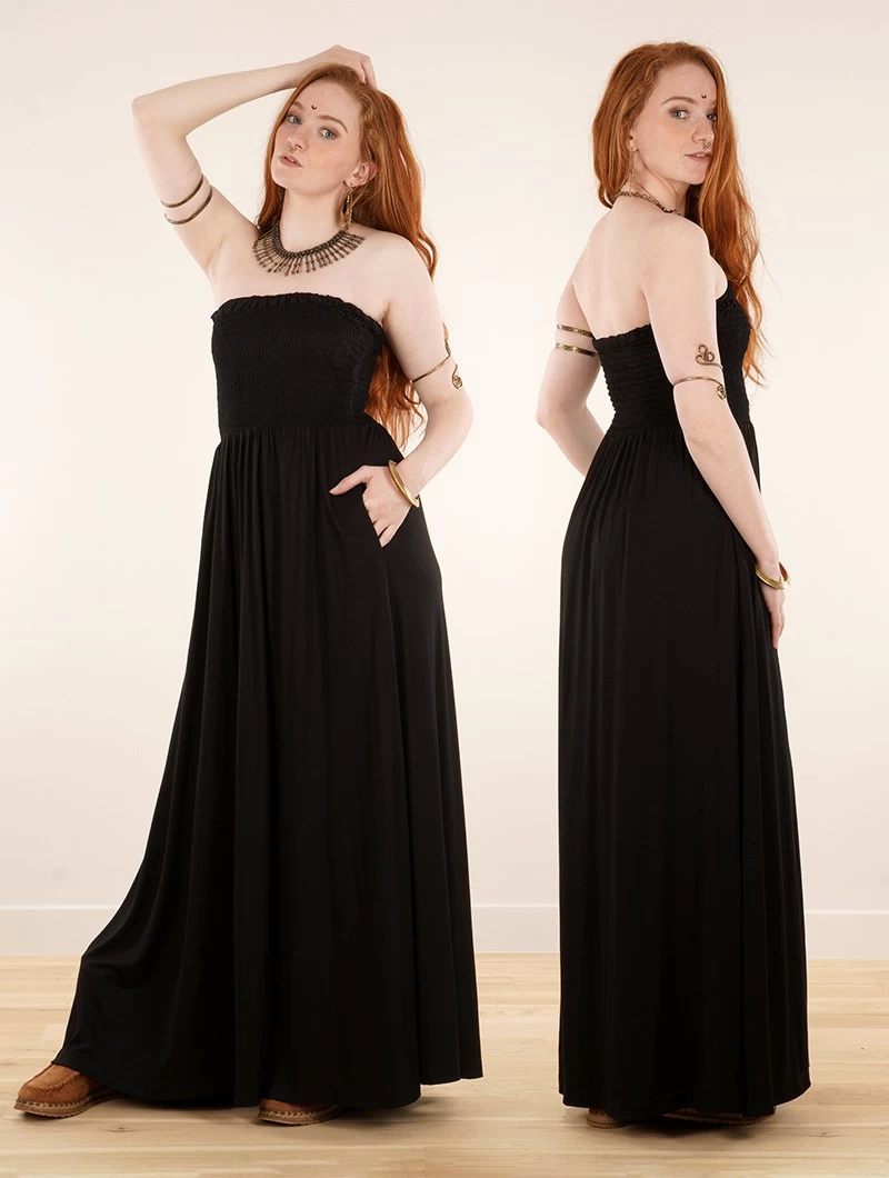 Robe Longue / Combi Sarouel 2en1 "Aulë", Noir 5 Robe Longue / Combi Sarouel 2en1 "Aulë", Noir – Image 5