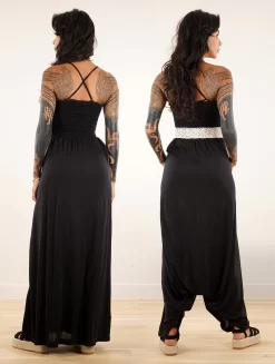 Robe Longue / Combi Sarouel 2en1 "Aulë", Noir 10 Robe Longue / Combi Sarouel 2en1 "Aulë", Noir -Boutique De Jupes robe longue combi sarouel 2en1 aule noir p image 342596 grande