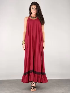 Robe Longue "Gaia", Rouge -Boutique De Jupes robe longue gaia rouge fonce p image 332163 grande