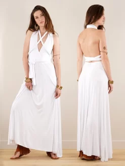 Robe Longue Infinity "Wakiza", Blanc -Boutique De Jupes robe longue infinity wakiza blanc p image 347951 grande