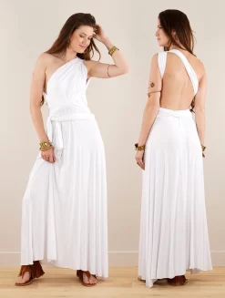 Robe Longue Infinity "Wakiza", Blanc -Boutique De Jupes robe longue infinity wakiza blanc p image 347952 grande